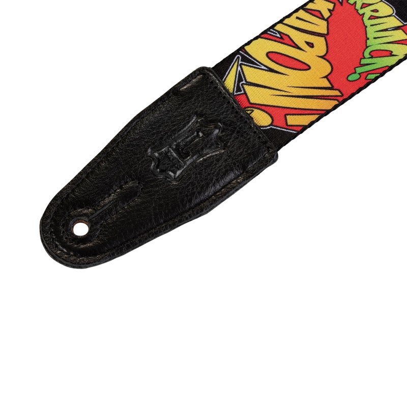 Levy's Leathers 2" Wide Polyester Guitar Strap with Genuine Leather Ends; Comic Book Onomatopoeia Motif (MPD2-036) - Image 2